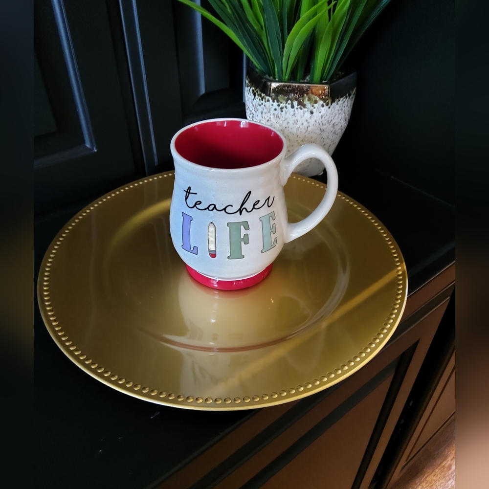 Teacher Life Mug with Red Interior - Picture 1 of 4